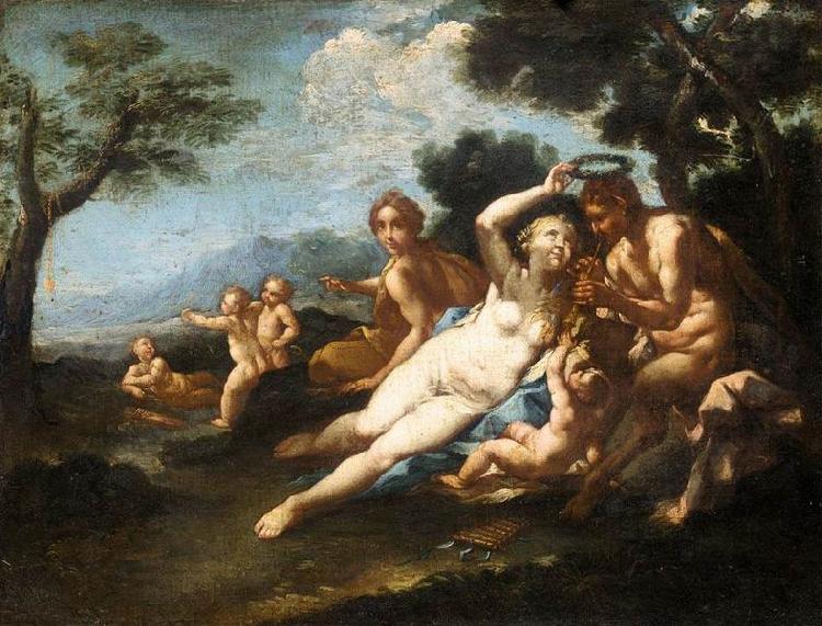 Michele Rocca Satyr Crowned by a Nymph Germany oil painting art